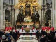 Pope Francis celebrates Palm Sunday Mass at St. Peter’s Basilica on March 28, 2021.