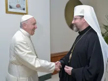 Major Archbishop Sviatoslav Shevchuk with Pope Francis in 2020.