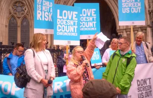 Heidi Crowter speaks outside the High Court in London England, July 6, 2021. Don’t Screen Us Out via Flickr (CC BY-ND 2.0).