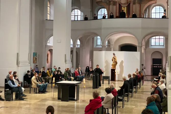 A blessing service at St. Augustin Catholic church in Würzburg, Germany, for couples, including those of the same-sex, May 10, 2021.