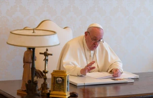 Pope Francis delivers his message at the Vatican for Earth Day, April 22, 2021 Vatican Media