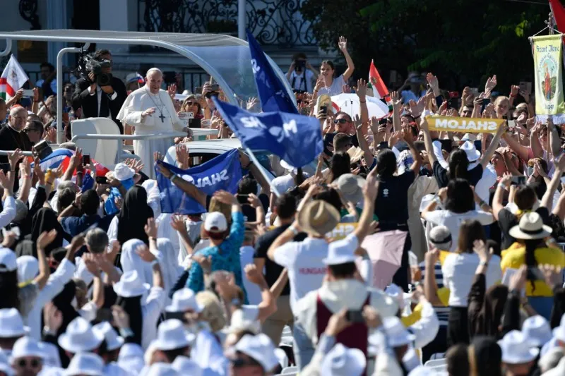 Pope Francis arrives at the International Eucharistic Congress in Budapest, Hungary on Sept. 12, 2021.?w=200&h=150
