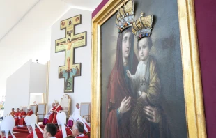 Pope Francis presides at the Byzantine Divine Liturgy of St. John Chrysostom in Prešov, Slovakia, Sept. 14, 2021. Vatican Media.