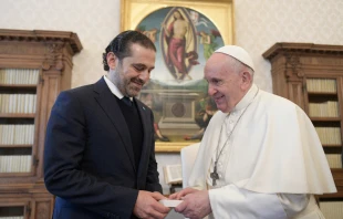 Saad Hariri, Prime Minister-designate of Lebanon, meets with Pope Francis at the Vatican, April 22, 2021. Vatican Media