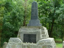 A monument at the Jewish cemetery in Izbica, Poland.