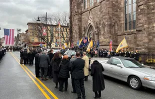 The funeral of Passaic County Sheriff Richard Berdnik on Jan. 31, 2024, outside the Cathedral of St. John the Baptist in the Diocese of Paterson, New Jersey. Credit: Photo courtesy of Jai Agnish