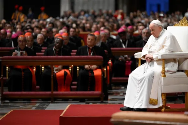 Pope Francis at the prayer vigil for peace on Oct. 27, 2023. Credit: Vatican Media
