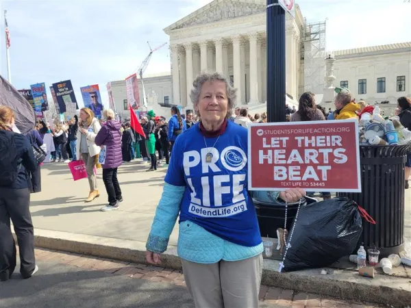 Joan McKee, a Catholic pro-lifer from D.C., said what we need is to "pray, pray, pray." Credit: Peter Pinedo/CNA