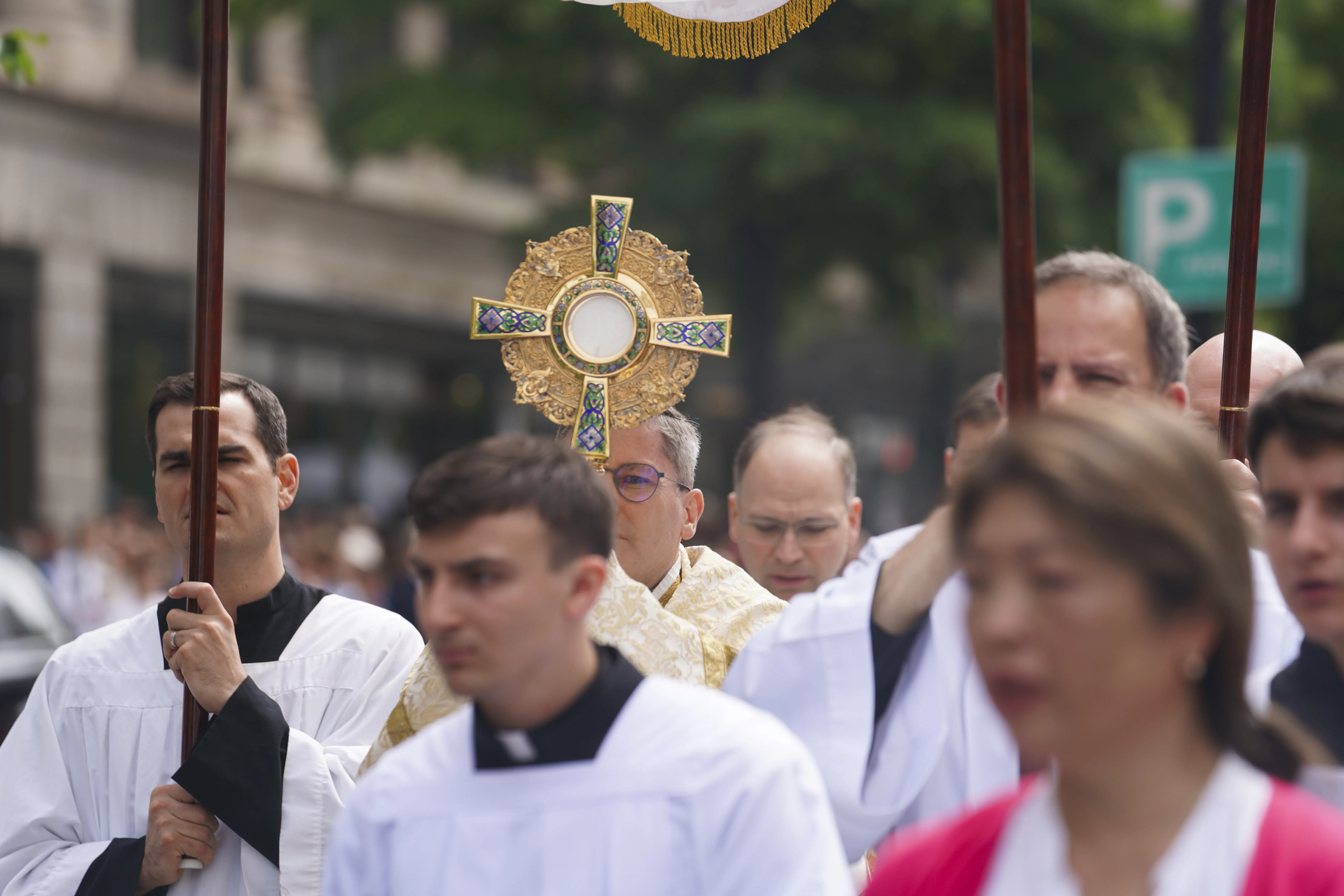 A few hundred Catholics marched through the streets of Washington, D.C., to publicly pray and adore the body of Christ during a eucharistic procession on Saturday, May 20, 2023.?w=200&h=150
