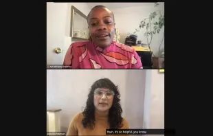 A Notre Dame series titled “Reproductive Justice: Scholarship for Solidarity and Social Change” held an event titled “Trans Care + Abortion Care: Intersections and Questions” on Zoom on March 20, 2023, and drew an audience of about 105 viewers. Credit: Zoom screen shot