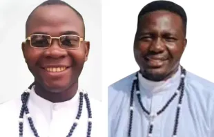 Father Paul Sanogo (left) and seminarian Melchior Maharini, who were kidnapped from their community of Missionaries of Africa in Nigeria’s Diocese of Minna on Aug. 3, 2023, said the terrifying experience helped their faith grow stronger. Credit: Vatican Media