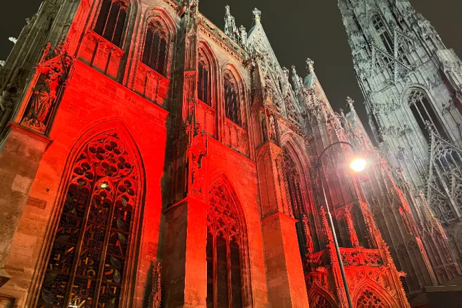 Red Week 2021 is marked at St. Stephen’s Cathedral, Austria