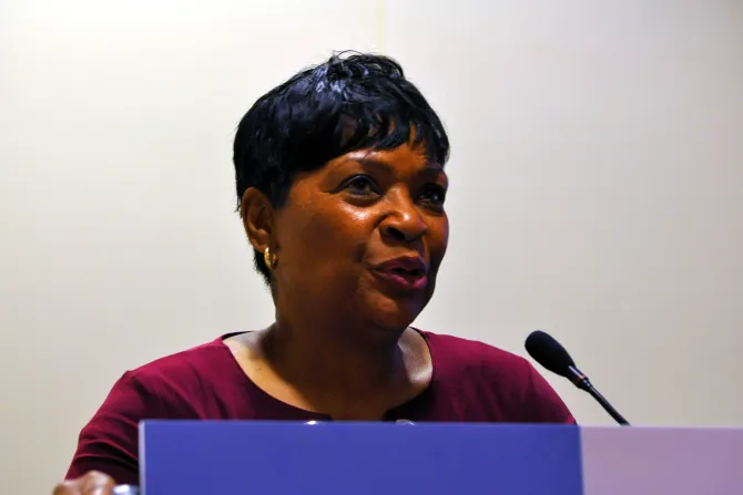 Maryland House of Delegates Speaker Adrienne Jones, a Democrat, at a MD Dems Women's Diversity Leadership Council event, Dec. 4, 2019.