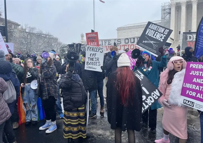 Pro-life progressives rally for the unborn at the March for Life in front of the Supreme Court on Jan. 19, 2024.?w=200&h=150