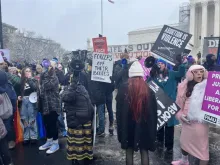 Pro-life progressives rally for the unborn at the March for Life in front of the Supreme Court on Jan. 19, 2024.