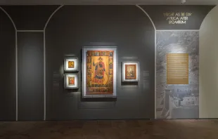 An icon of St. George and other Christian art pieces on display at The Met’s “Africa & Byzantium” special exhibit. Credit: Photo courtesy of The Met