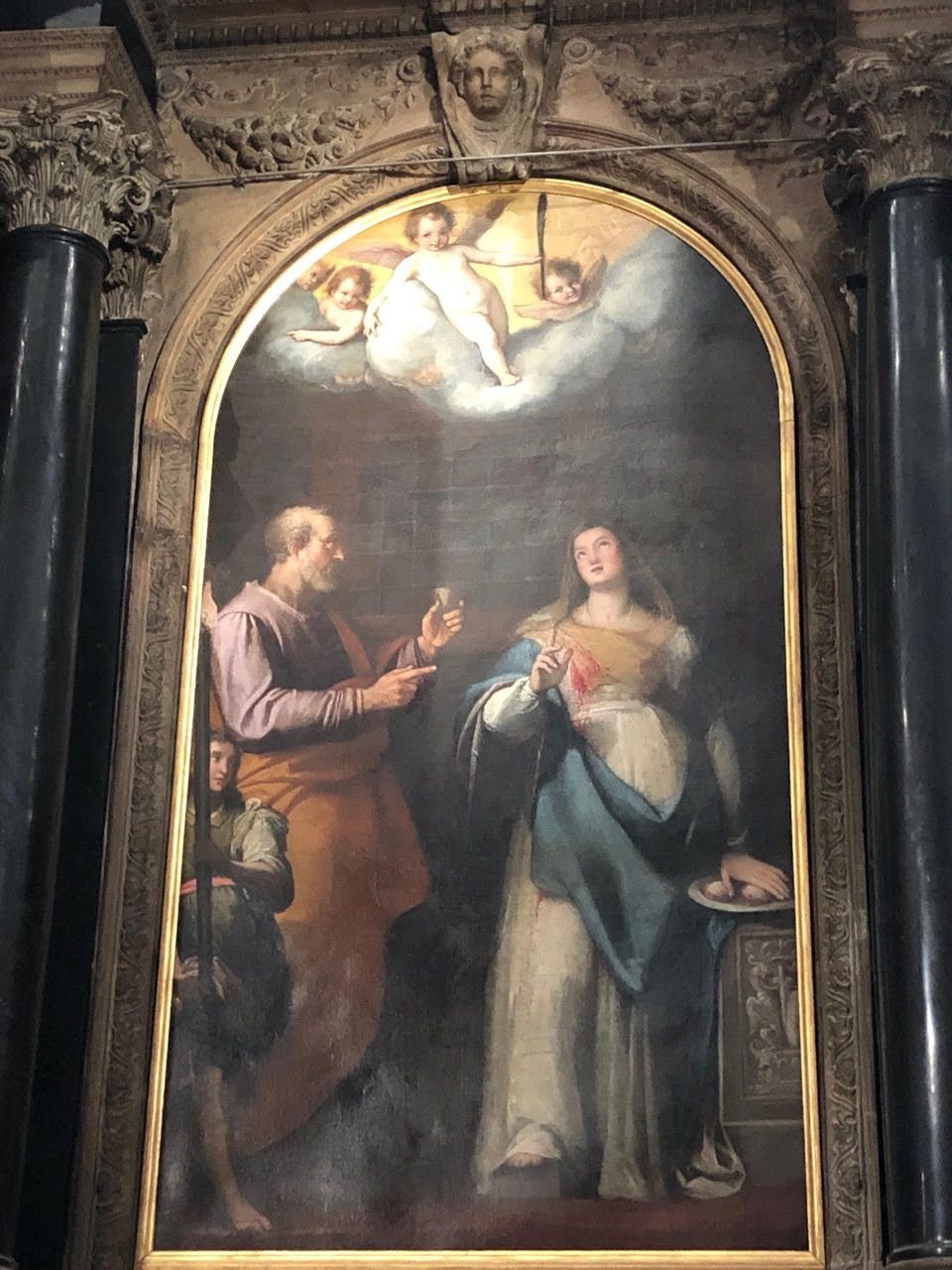 Un cuadro en la catedral de Milán, Italia nos habla de la leyenda de San Pedro, Águeda y el sacerdocio