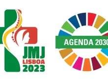 Logos of WYD Lisbon 2023 and the 2030 Agenda.
