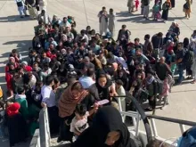 Christian Afghan refugees leaving Kabul