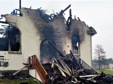 The loss of St. Bernard’s Church in Grouard, Alberta, Canada, on May 22, 2023, makes a sad moment for those with memories of the church, said Grouard-McLennan Archbishop Gerard Pettipas. Two men have been arrested in connection with the fire.