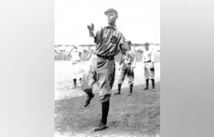 This photo of Father Allan Travers was featured in the local newspaper after his pitching "performance" for the Detroit Tigers against the Philadelphia A's on May 18, 1912. The photo featured the caption "strikebreaker," which worried Travers' mother, since there was a street trolley strike in Philadelphia earlier in the month, and she didn't want her son caught in the confusion. Photo credit: Public domain