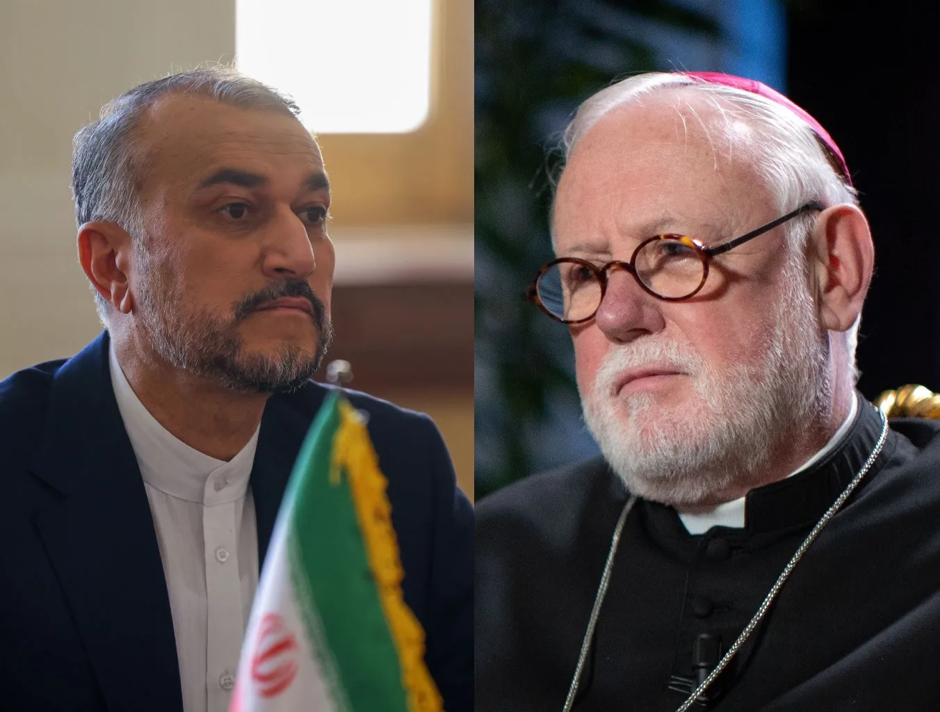 Iran’s minister of foreign affairs, Hossein Amir-Abdollahian, and Vatican foreign minister Archbishop Paul Gallagher.?w=200&h=150