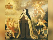 Ana de Lobera y Torres (1545-1621), better known by her religious name Sister Ana de Jesús, helped expand the Discalced Carmelites to France and Belgium. Painting in the monastery of the Discalced Carmelites, Brussels, ca. 1650.