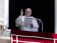 Pope Francis delivers the Angelus address in St. Peter's Square, June 12, 2022.