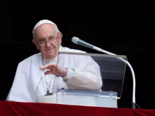 Pope Francis during his appearance for the Angelus in St. Peter's Square on June 29, 2022, the feast of Saints Peter and Paul.