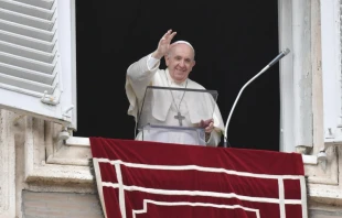 Pope Francis gives his Angelus address on Oct. 3, 2021. Vatican Media/CNA
