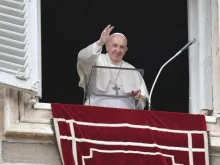 Pope Francis gives his Angelus address on Oct. 3, 2021.