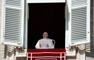 Pope Francis gives an Angelus address, Oct. 24, 2021. Vatican Media