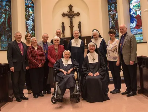 Anglican nuns from Sisterhood of Saint Mary (photographed with bishops from the Anglican Church of North America's Diocese of the Living Word) are among those suing the state of New York for requiring that they cover abortion in their health plans.?w=200&h=150