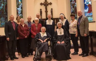 Anglican nuns from Sisterhood of Saint Mary (photographed with bishops from the Anglican Church of North America's Diocese of the Living Word) are among those suing the state of New York for requiring that they cover abortion in their health plans. Credit: Photo courtesy of Becket Law