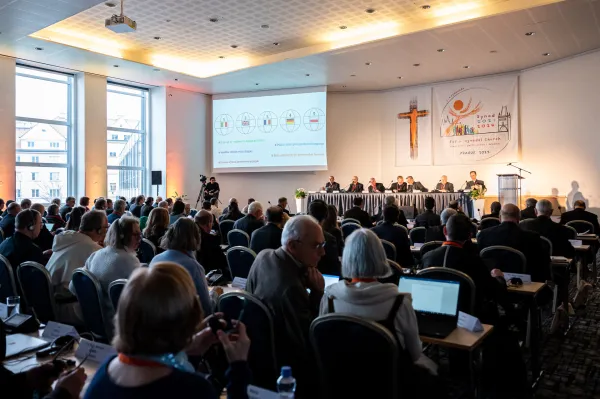 Synod delegates listen to presentations at the European Continental Assembly in Prague, Czech Republic. CCEE