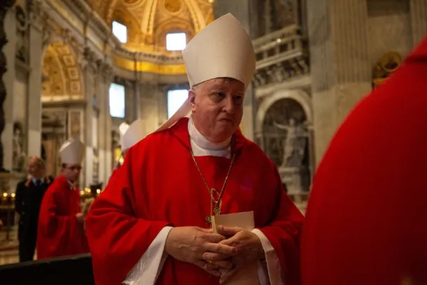 Mitchell Rozanski, then Bishop of Springfield in Massachusetts and current Archbishop of St. Louis, in St. Peter's Basilica, Nov. 7, 2019. Daniel Ibanez/CNA