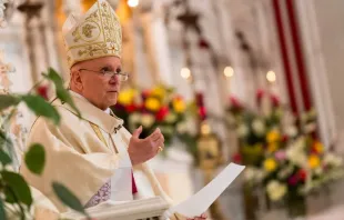 Archbishop Samuel Aquila of Denver says a Mass of diaconal ordination in 2020. Archdiocese of Denver, photography: A&D Creative LLC