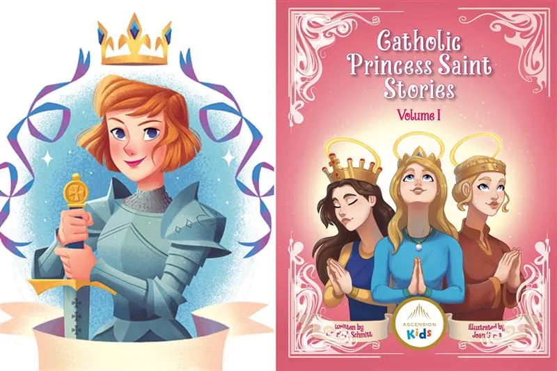 An illustration by Fabiola Garza (left) and the cover of Ascension Press' book, "Catholic Princess Saint Stories, Volume I."?w=200&h=150