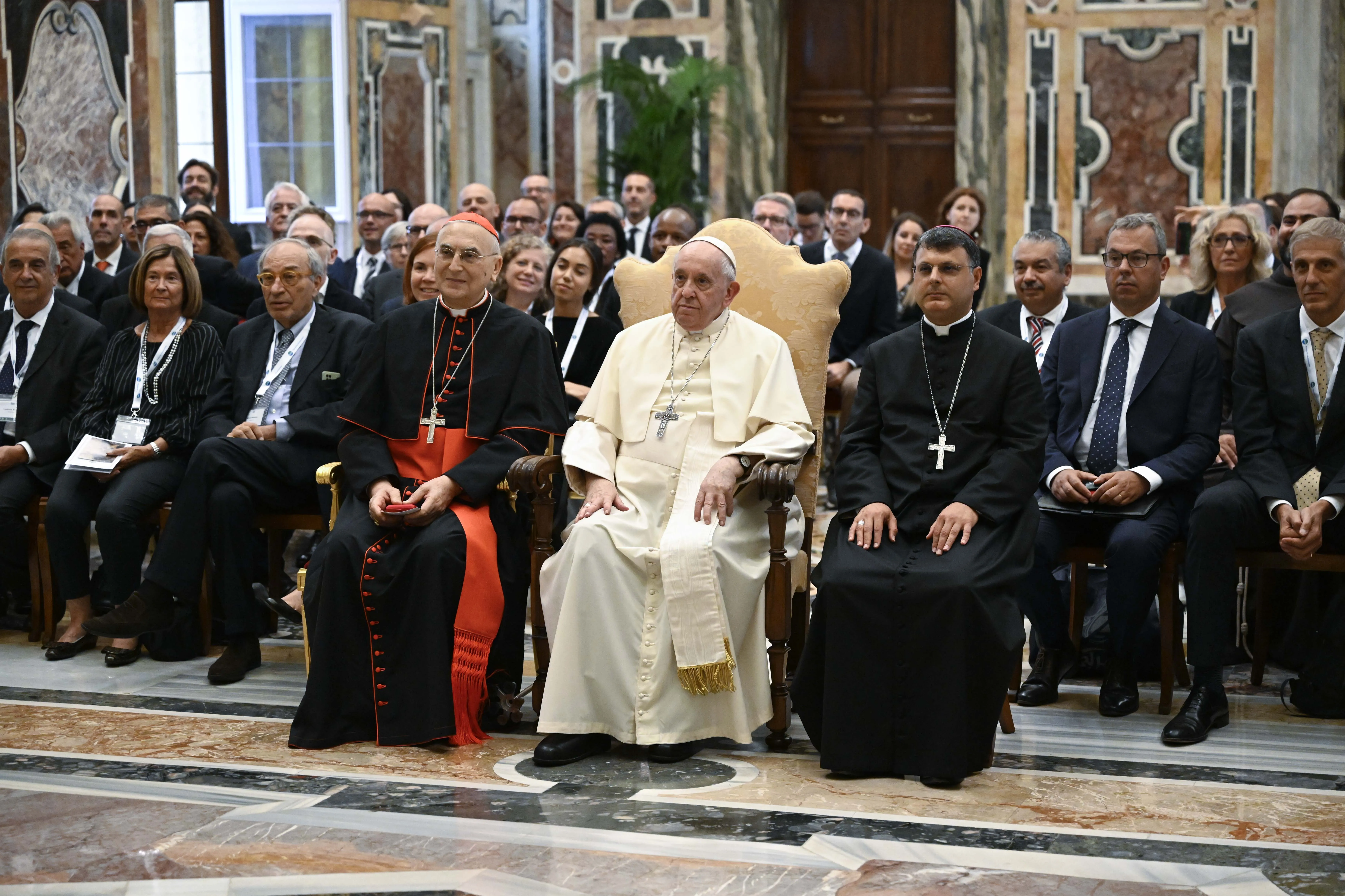 Pope Francis meets with members of the AVSI Foundation for the 'Open Hospitals' Project in Syria at the Vatican's Clementine Hall, Sept. 3, 2022.?w=200&h=150
