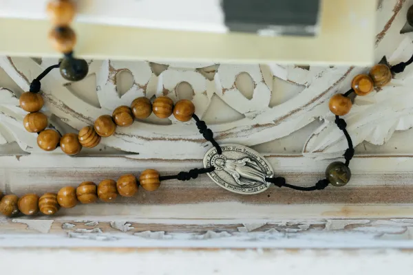 This extra-large rosary is made by a member of the Franciscan Friars of the Renewal. Credit: Spirit Juice Studios