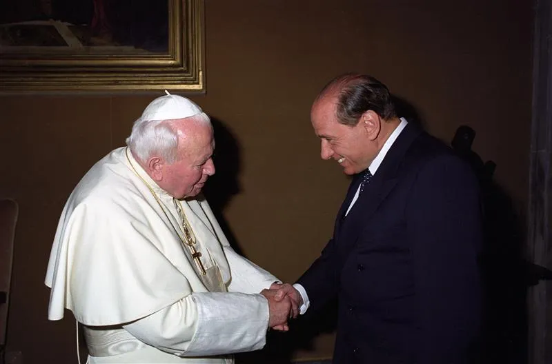 St. Pope John Paul II greets former Italian Prime Minister Silvio Berlusconi.?w=200&h=150