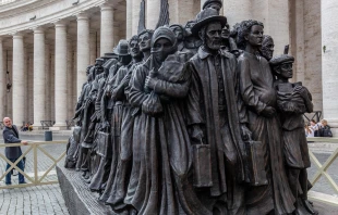 A bronze sculpture of St. Josephine Bakhita, patron of trafficking victims. Credit: Daniel Ibañez/CNA