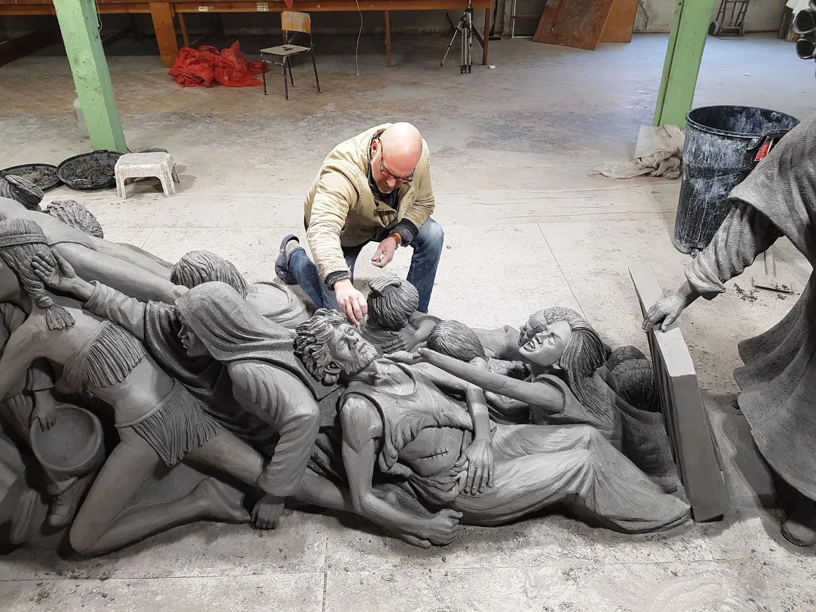 Timothy P. Schmalz with his sculpture ‘Let the Oppressed Go Free.’?w=200&h=150