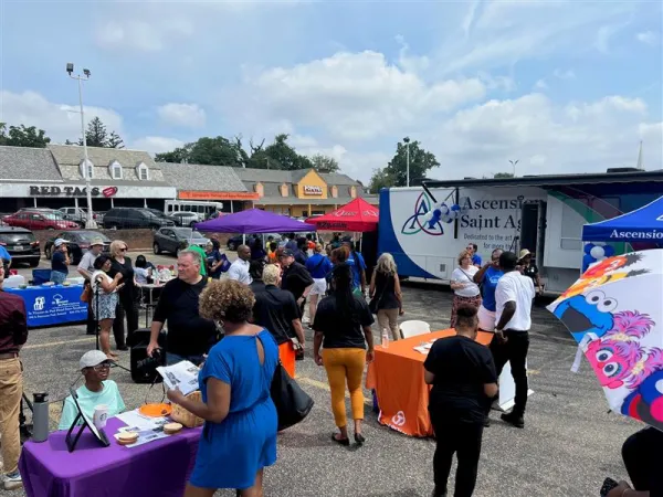 The Archdiocese of Baltimore hosted a “gun buyback and resource fair” on Aug. 5, 2023, at a shopping center outside of the Baltimore city center. The archdiocese described it as an interfaith event meant to build “a coalition for peace in West Baltimore.”. Credit: Archdiocese of Baltimore