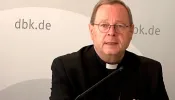 Bishop Georg Bätzing addresses journalists on Sept 28, 2023.