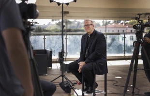 Bishop Robert Barron speaks to EWTN's Colm Flynn about evangelizing the culture today. October 2023. Credit: Word on Fire