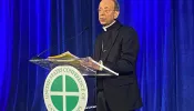 Archbishop William Lori of Baltimore, vice-president of the United States Conference of Catholic Bishops, at the USCCB's fall meeting Nov. 15, 2023.
