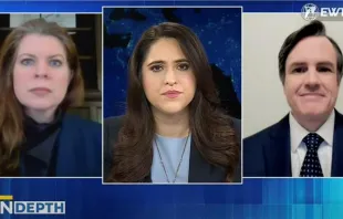 The Becket Fund for Religious Liberty's Lori Windham joins Montse Alvarado, president and COO of EWTN News, and Josh Payne, a lawyer with Campbell Miller Payne, on “EWTN News In Depth” on March 1, 2024. Credit: “EWTN News In Depth”