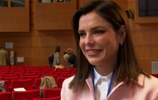 Born via surrogacy in the United States in 1991, Olivia Maurel is now a leading campaigner for the abolition of “womb renting,” a practice which Pope Francis has called “deplorable.” Credit: Fabio Gonnella/EWTN News