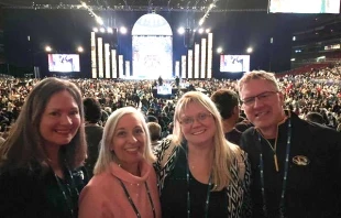 Colleen Beckemeyer, Cathy Hencken, Ann Kelly, and Nick Matrisotto, all parishioners of Annunciation/Our Lady of Providence parishes, at the SEEK24 conference in St. Louis. Credit: Colleen Beckemeyer